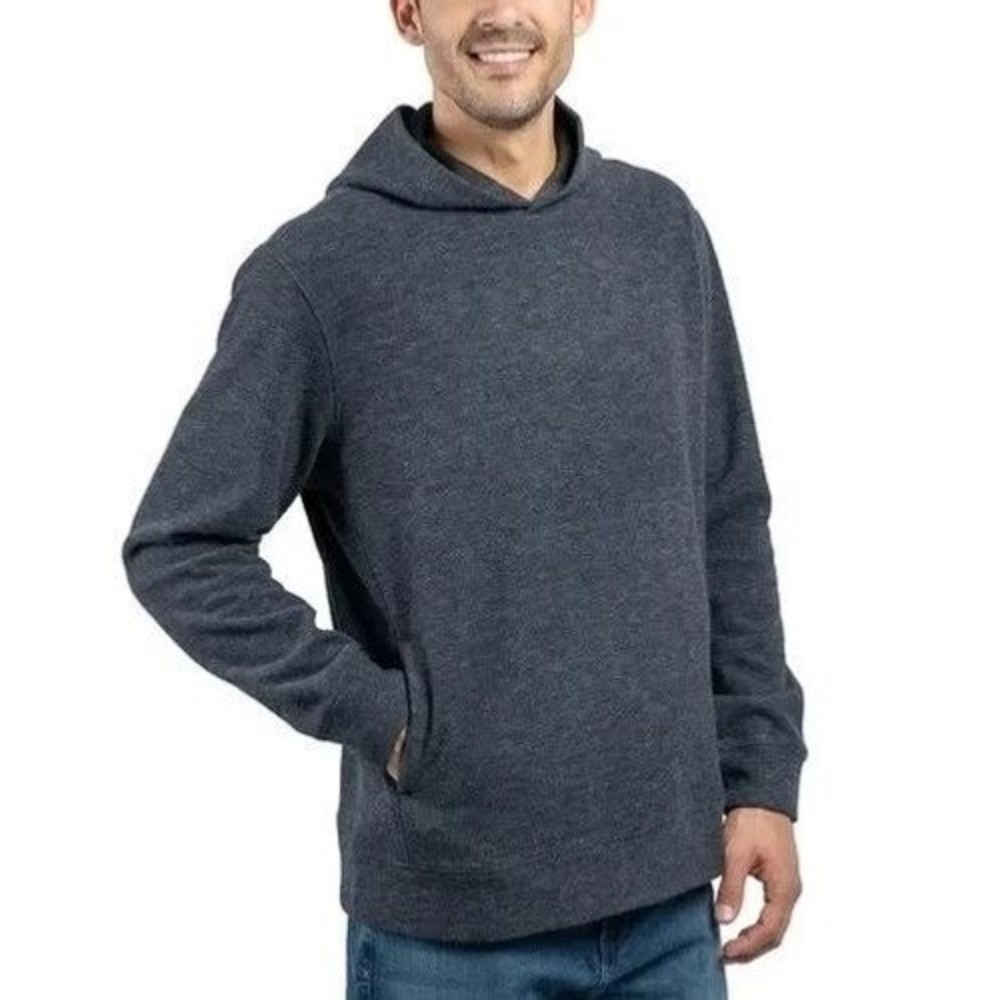 Jachs NY Hoodie Mens Small New Heathered  Dark Blue Knit Pullover with Pockets